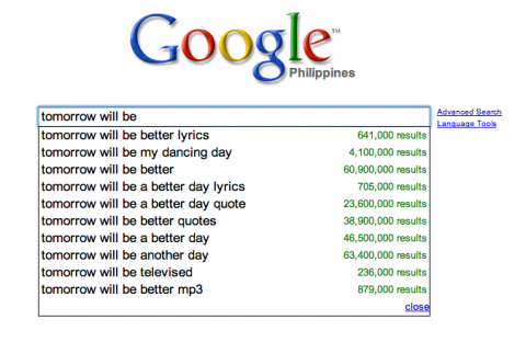 Google: tomorrow will be