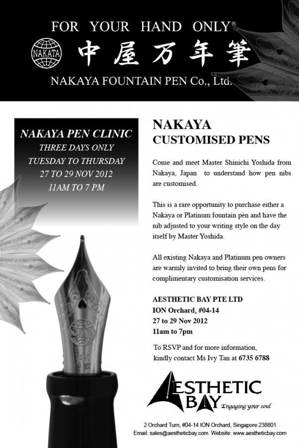 2012 Nakaya Pen Clinic at Aesthetic Bay